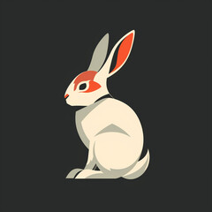 ベクターデザインうさぎのロゴ。黒の背景の動物のロゴ。アイコン。シンボル。
Vector design rabbit logo. Animal logo on black background. Icon. Symbol. [Generative AI]