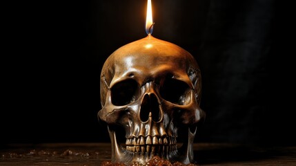halloween candle skull