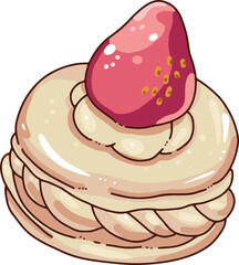 illustration of a strawberry cake