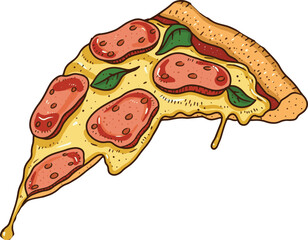slice of pizza vector illustration
