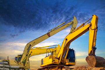 excavator at work in the construction