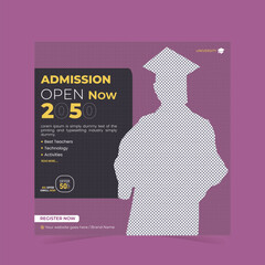 School admission social media post and Instagram post template