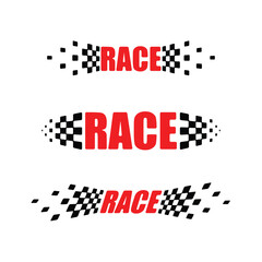 Checkered race flags set