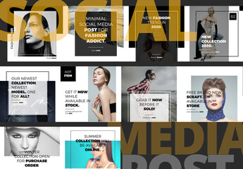 Fashion Social Media Post Template - obrazy, fototapety, plakaty