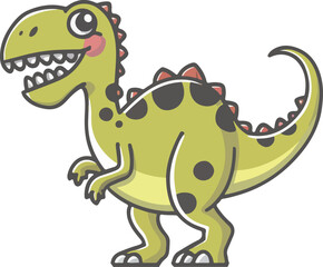 cartoon tyrannosaurus dinosaur with cute face