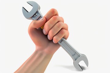 hand holding wrench
