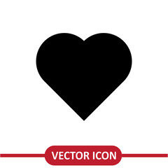 Obraz premium Heart icon, valentine day trendy style flat illustration on white background..eps