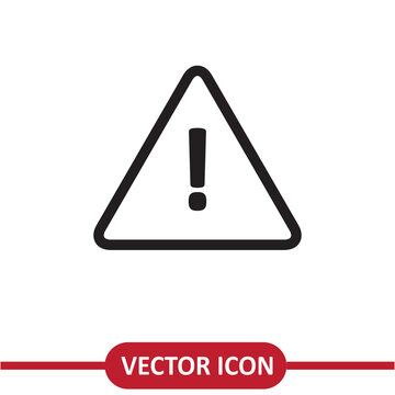 Attention exclamation vector icon, simple flat triangular vector trendy style illustration on white background..eps