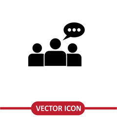 Group and chat icon flat simple vector illustration on white background..eps