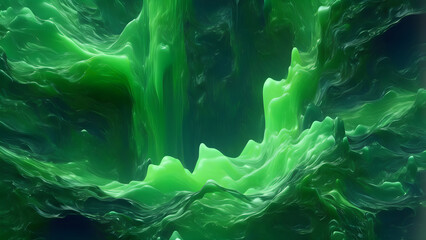 Fototapeta na wymiar abstract green liquid digital art hd widescreen wallpaper 