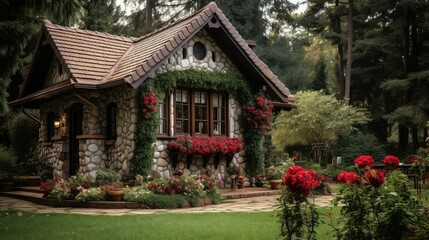 Obraz premium countryside holiday house outside