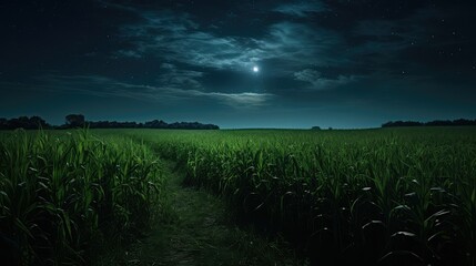 agriculture corn field night