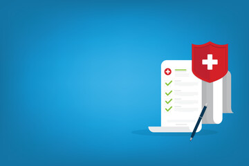 Health insurance protection. Healthcare concept. Vector illustration flat design	