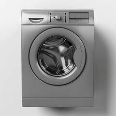White washing machine on a white isolated background.