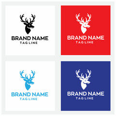 Deer logo design with editable vector file