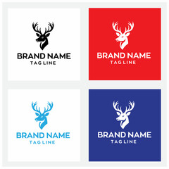 Deer logo design with editable vector file