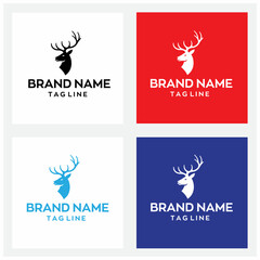 Deer logo design with editable vector file