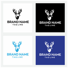 Deer logo design with editable vector file