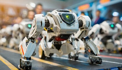 roller skates on the street, AI robot assistant, futuristic AI robot concept design