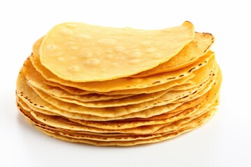 Stock of delicious corn tortillas isolated on white Background, delicious corn tortillas, Ai generated