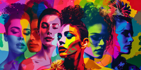 Obraz na płótnie Canvas Collage celebrating the togetherness and vibrancy of the LGBT community.