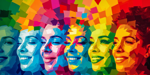 Collage celebrating the togetherness and vibrancy of the LGBT community.