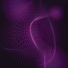 Purple abstract glowing line with dark background