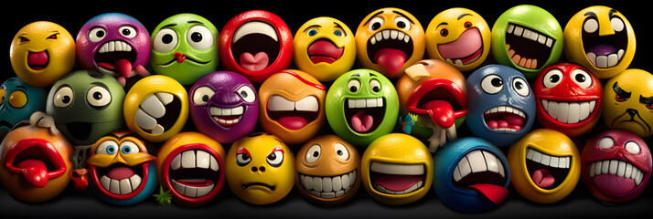 An Engaging Display of Emoticons in Their Vast Array of Expressions - Powered by Adobe