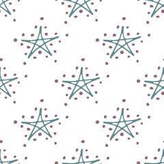Seamless pattern with cute stars doodle for decorative print, wrapping paper, greeting cards, wallpaper and fabric