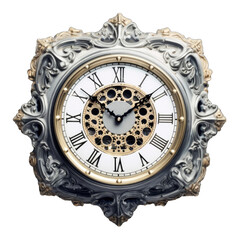 Fototapeta na wymiar heart shape clock of grey color without any chain png