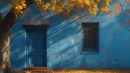 Fototapeta premium Blue coastal home - fall - inspired by the scenery of Charleston South Carolina 