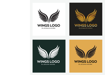 wings logo design with editable vector file