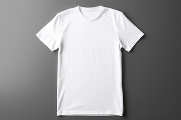 Blank White T-shirt on Gray Background