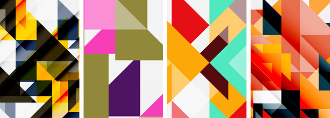 Triangle poster set for wallpaper, business card, cover, poster, banner, brochure, header, website