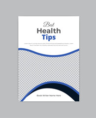 health tips book cover design template.