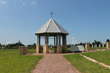 German military cemetery from World War 2 near the city of Sebezh. Pskov region, Russia.