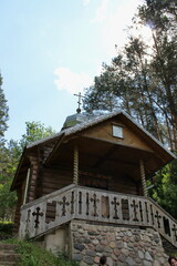 Chapel on the site of the holy spring in the city of Sebezh. Pskov region, Russia.