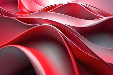 Abstract Red Silk Waves