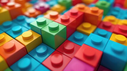 Colorful Plastic Construction Blocks