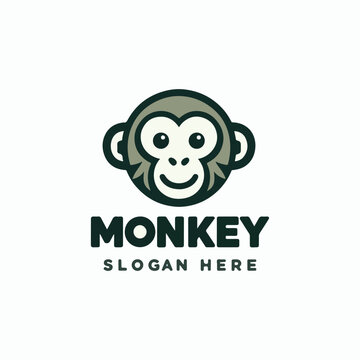 monkey design logo flat color