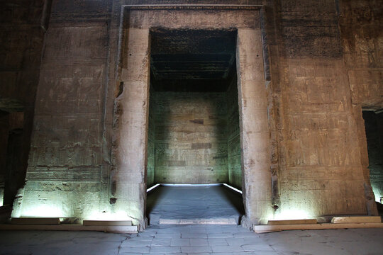 Dendera, Egypt - 02 Mar 2017: Ancient temple Hathor in Dendera, Egypt