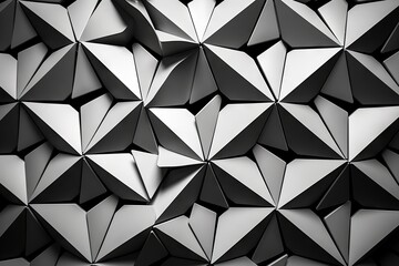 Monochromatic Abstract Pyramid Pattern in 3D Perspective