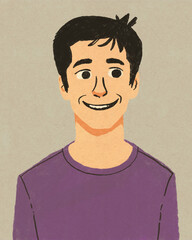 illustration design of a smiling boy
