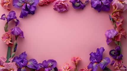 gradient pink canvas is adorned with blossoming flowers at its edges, offering space for text or additional elements in the center