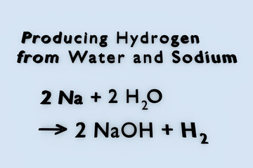  Producing Hydrogen from Water and Sodium - concept - 733599713