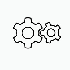 Gear Icon . Setting, Cog. Applied as a Trendy Symbol for Design Elements, Presentations, and Web Apps.