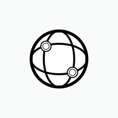 Fototapeta premium Globe Connection Icon. International Relationship Symbol.