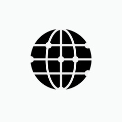 Globe Connection Icon. International Relationship Symbol.