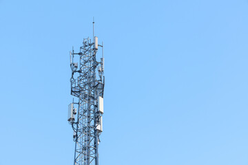 Antenna communication station tower that equipped with 3G and 4G and 5G receivers for distributing...