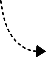 Hand drawn line dashed arrows